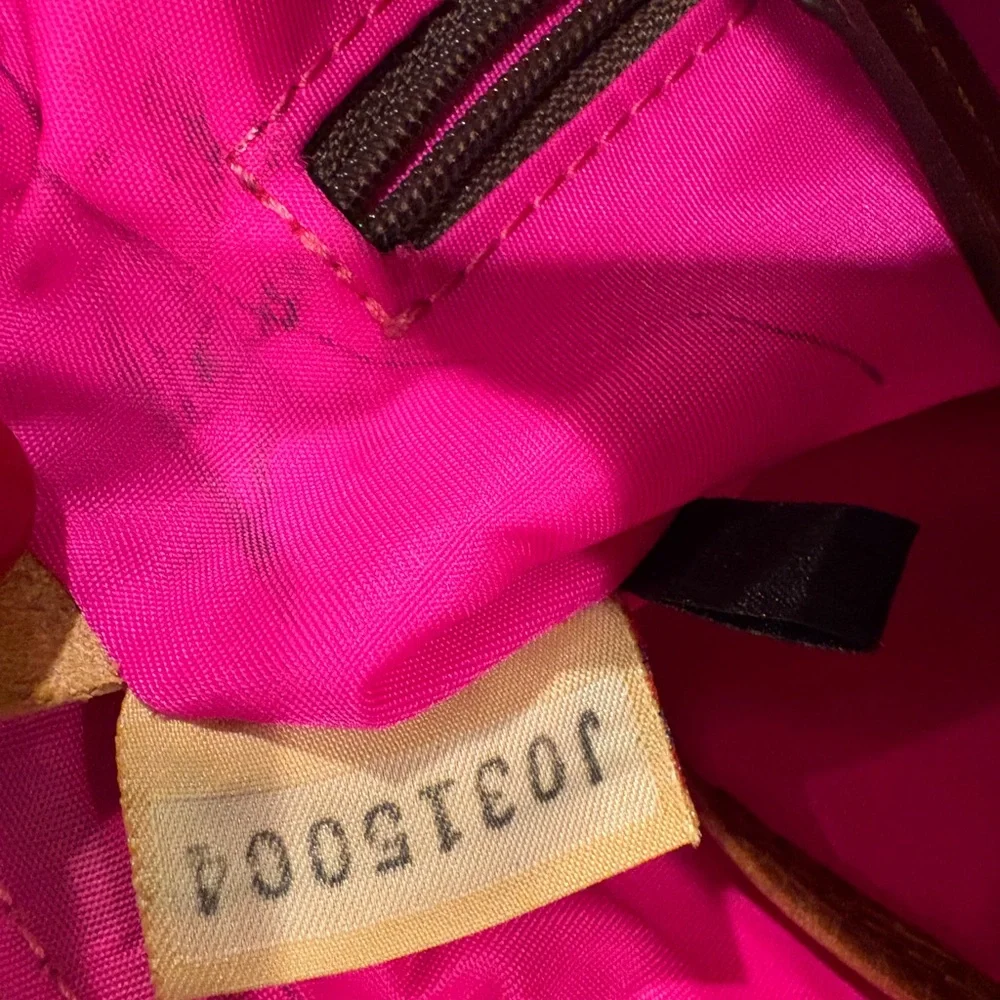 Dooney & Bourke Black Nylon Letter Carrier Crossbody Pink Lining - Picture 6 of 7